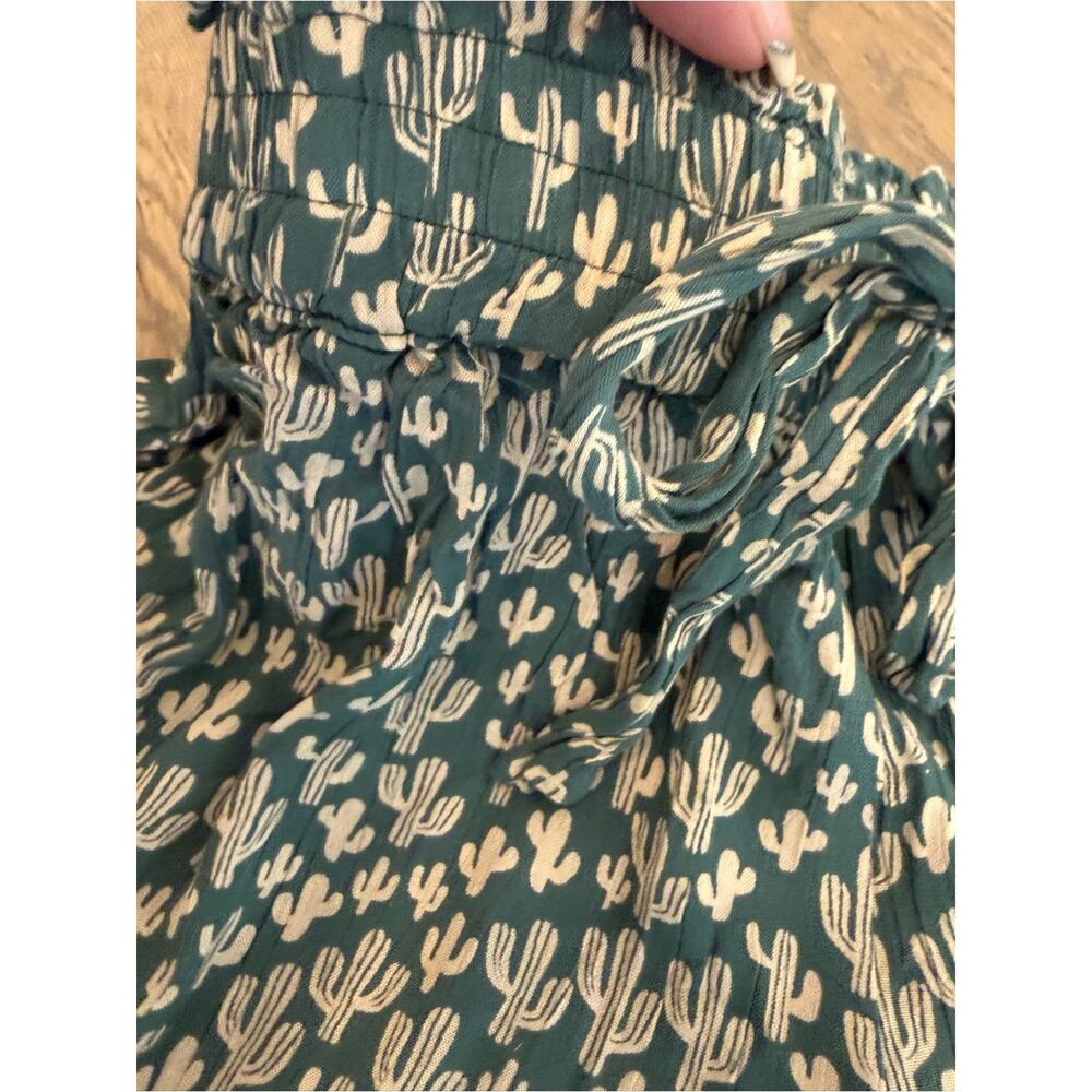 Angie Teal Cactus Print High Waist Shorts - Picture 4 of 6